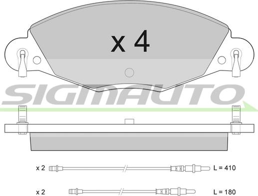 SIGMAUTO SPA937 - Bremžu uzliku kompl., Disku bremzes autospares.lv