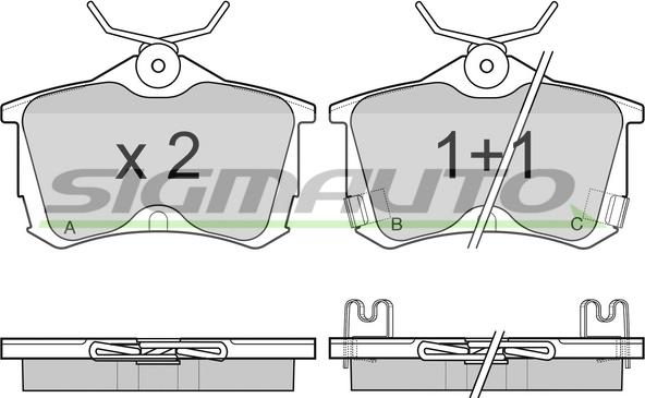 SIGMAUTO SPA976 - Brake Pad Set, disc brake www.autospares.lv