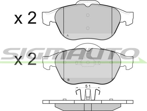 SIGMAUTO SPA970 - Brake Pad Set, disc brake www.autospares.lv