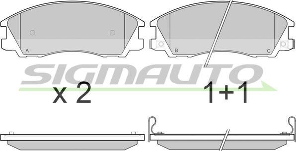 SIGMAUTO SPA971 - Bremžu uzliku kompl., Disku bremzes www.autospares.lv