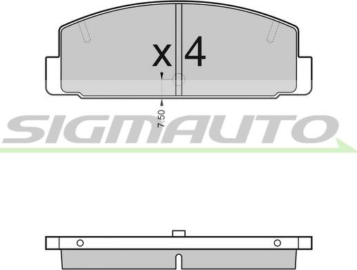 SIGMAUTO SPA448 - Bremžu uzliku kompl., Disku bremzes www.autospares.lv