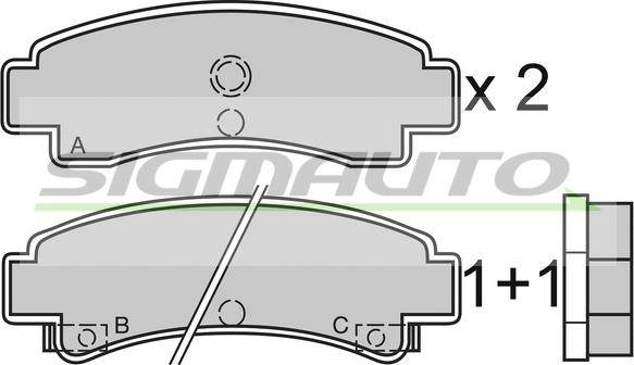 SIGMAUTO SPA442 - Bremžu uzliku kompl., Disku bremzes autospares.lv