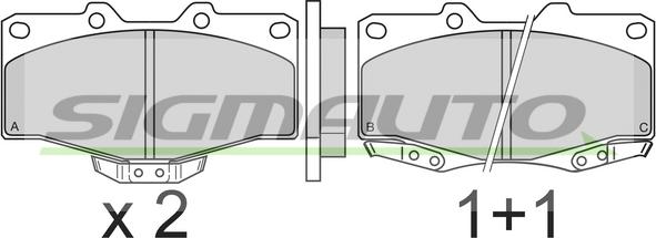 SIGMAUTO SPA463 - Brake Pad Set, disc brake www.autospares.lv