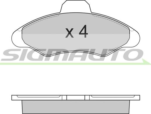 SIGMAUTO SPA462 - Bremžu uzliku kompl., Disku bremzes www.autospares.lv