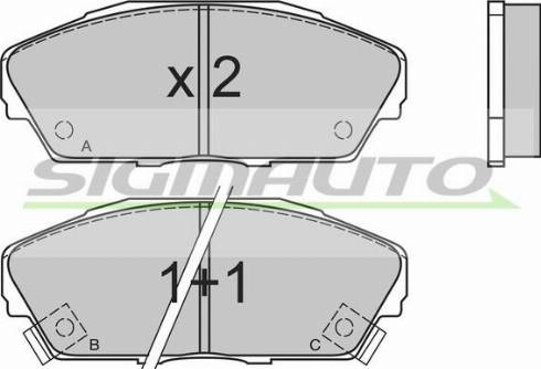 SIGMAUTO SPA480 - Тормозные колодки, дисковые, комплект www.autospares.lv