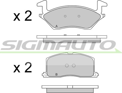 SIGMAUTO SPA481 - Тормозные колодки, дисковые, комплект www.autospares.lv