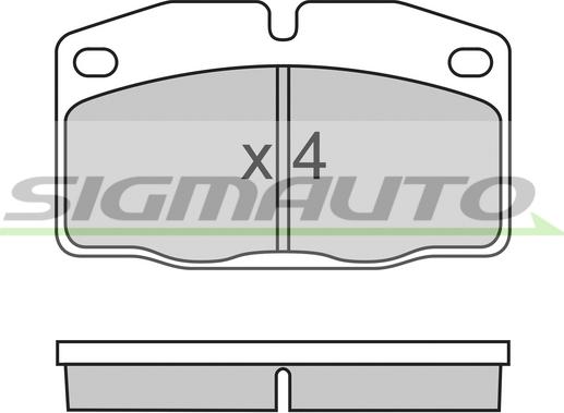 SIGMAUTO SPA487 - Тормозные колодки, дисковые, комплект www.autospares.lv