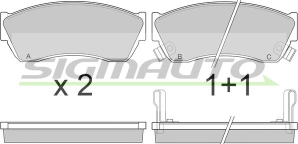 SIGMAUTO SPA420 - Тормозные колодки, дисковые, комплект www.autospares.lv