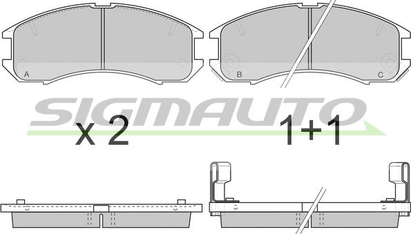 SIGMAUTO SPA423 - Тормозные колодки, дисковые, комплект www.autospares.lv