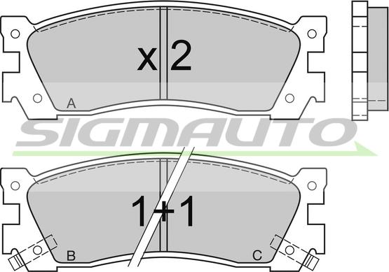 SIGMAUTO SPA422 - Bremžu uzliku kompl., Disku bremzes www.autospares.lv