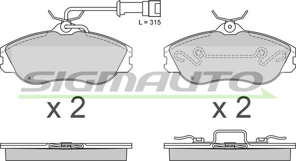 SIGMAUTO SPA478 - Тормозные колодки, дисковые, комплект www.autospares.lv