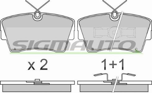 SIGMAUTO SPA472 - Тормозные колодки, дисковые, комплект www.autospares.lv