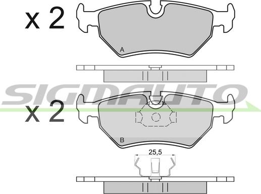 SIGMAUTO SPA599 - Bremžu uzliku kompl., Disku bremzes www.autospares.lv