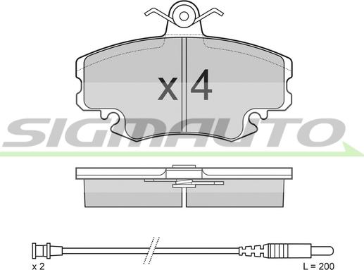 SIGMAUTO SPA590 - Brake Pad Set, disc brake www.autospares.lv