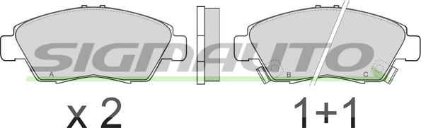 SIGMAUTO SPA546 - Brake Pad Set, disc brake www.autospares.lv