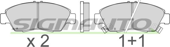 SIGMAUTO SPA547 - Brake Pad Set, disc brake www.autospares.lv