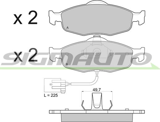 SIGMAUTO SPA561 - Bremžu uzliku kompl., Disku bremzes www.autospares.lv