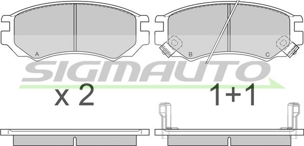 SIGMAUTO SPA512 - Bremžu uzliku kompl., Disku bremzes www.autospares.lv