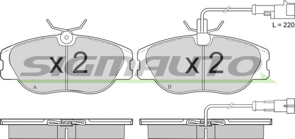 SIGMAUTO SPA587 - Тормозные колодки, дисковые, комплект www.autospares.lv