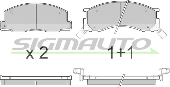 SIGMAUTO SPA539 - Тормозные колодки, дисковые, комплект www.autospares.lv