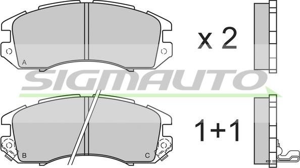 SIGMAUTO SPA535 - Bremžu uzliku kompl., Disku bremzes www.autospares.lv