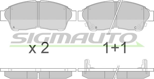 SIGMAUTO SPA526 - Тормозные колодки, дисковые, комплект www.autospares.lv