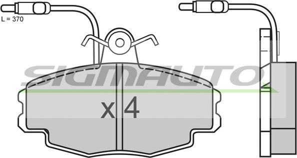 SIGMAUTO SPA528 - Тормозные колодки, дисковые, комплект www.autospares.lv