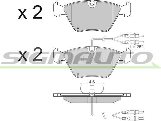 SIGMAUTO SPA523 - Bremžu uzliku kompl., Disku bremzes www.autospares.lv