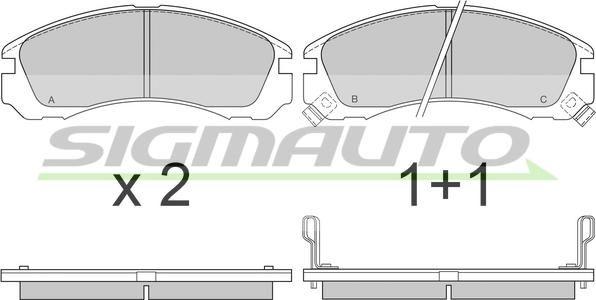 SIGMAUTO SPA573 - Bremžu uzliku kompl., Disku bremzes www.autospares.lv