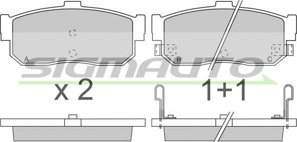 SIGMAUTO SPA699 - Тормозные колодки, дисковые, комплект www.autospares.lv