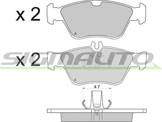 SIGMAUTO SPA694 - Bremžu uzliku kompl., Disku bremzes www.autospares.lv