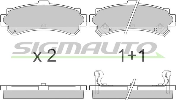 SIGMAUTO SPA690 - Тормозные колодки, дисковые, комплект www.autospares.lv