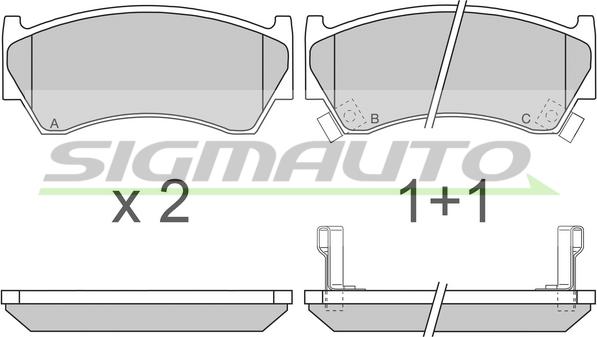 SIGMAUTO SPA691 - Тормозные колодки, дисковые, комплект www.autospares.lv