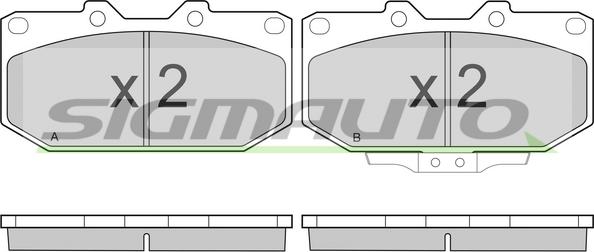 SIGMAUTO SPA649 - Bremžu uzliku kompl., Disku bremzes www.autospares.lv