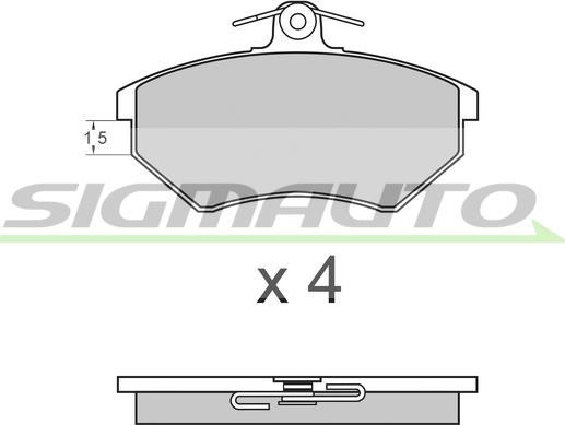 SIGMAUTO SPA641 - Bremžu uzliku kompl., Disku bremzes autospares.lv