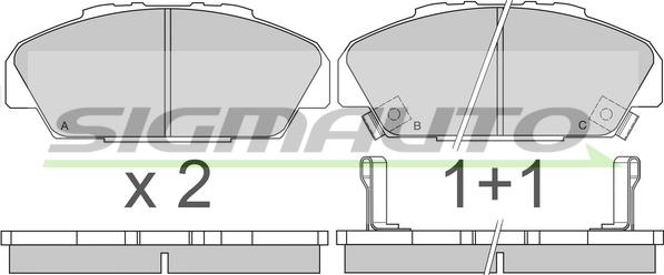 SIGMAUTO SPA648 - Brake Pad Set, disc brake www.autospares.lv