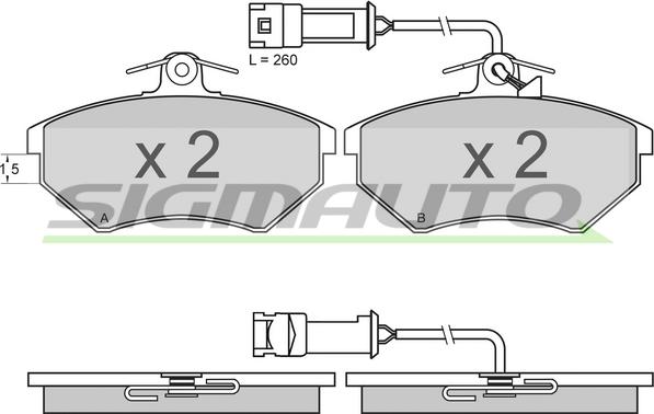 SIGMAUTO SPA643 - Brake Pad Set, disc brake www.autospares.lv