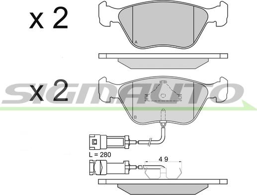 SIGMAUTO SPA658 - Bremžu uzliku kompl., Disku bremzes www.autospares.lv