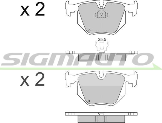 SIGMAUTO SPA652 - Bremžu uzliku kompl., Disku bremzes www.autospares.lv