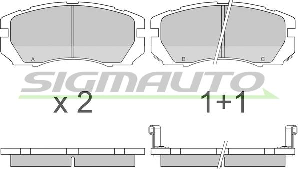 SIGMAUTO SPA663 - Bremžu uzliku kompl., Disku bremzes www.autospares.lv