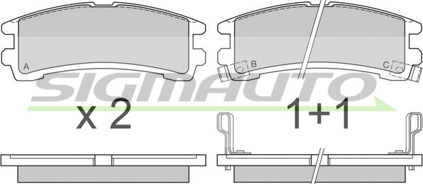 SIGMAUTO SPA619 - Bremžu uzliku kompl., Disku bremzes www.autospares.lv