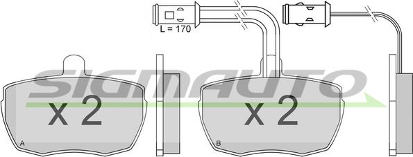 SIGMAUTO SPA610 - Тормозные колодки, дисковые, комплект www.autospares.lv