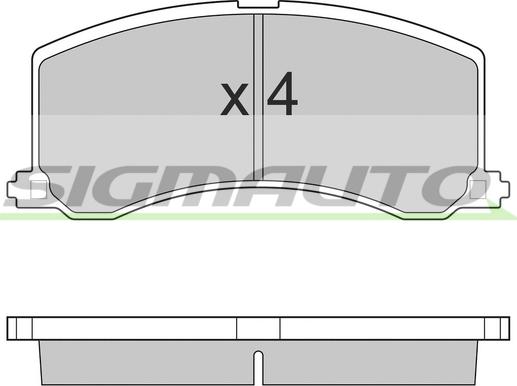 SIGMAUTO SPA684 - Тормозные колодки, дисковые, комплект www.autospares.lv