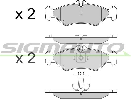 SIGMAUTO SPA688 - Тормозные колодки, дисковые, комплект www.autospares.lv