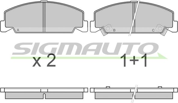 SIGMAUTO SPA634 - Bremžu uzliku kompl., Disku bremzes www.autospares.lv