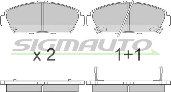 SIGMAUTO SPA621 - Bremžu uzliku kompl., Disku bremzes autospares.lv