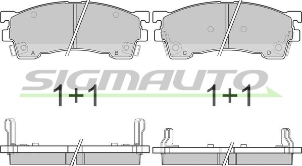 SIGMAUTO SPA622 - Тормозные колодки, дисковые, комплект www.autospares.lv