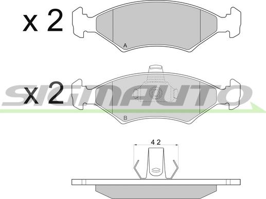 SIGMAUTO SPA675 - Bremžu uzliku kompl., Disku bremzes www.autospares.lv