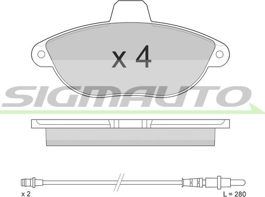 SIGMAUTO SPA678 - Brake Pad Set, disc brake www.autospares.lv