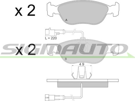 SIGMAUTO SPA677 - Bremžu uzliku kompl., Disku bremzes autospares.lv